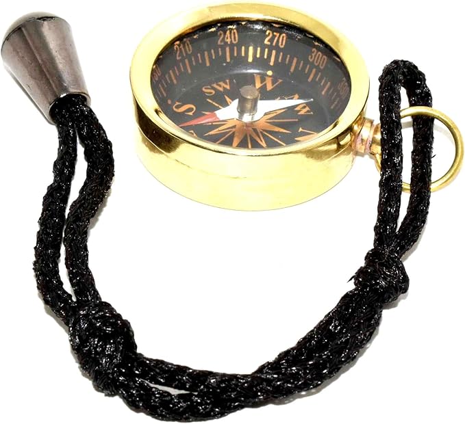 Solid Brass Pocket Compass 1.5" - Camping and Hiking