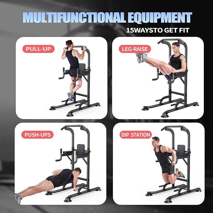 Power Tower Adjustable Height Pull Up & Dip