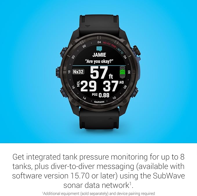 Garmin Descent™ Mk3i, Dive Computer and Multisport GPS Smartwatch, Air Integration, Black