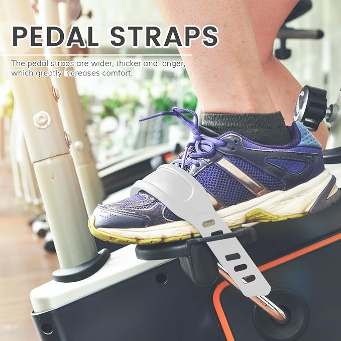 Exercise Bike Pedal Straps, Heavy Duty Adjustable Length Universal Pedal Strap Fits Most Bike Pedals Exercise Bike Bicycle Cycle for Home or Gym
