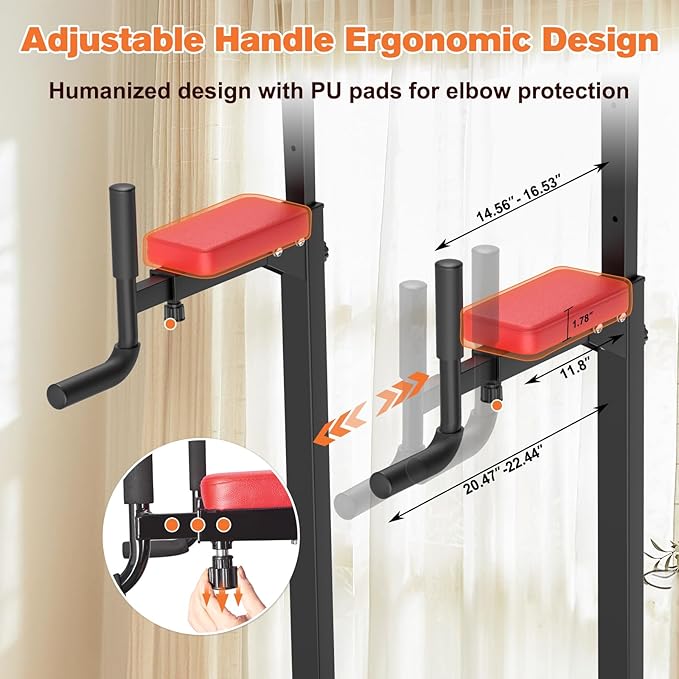 RELIFE REBUILD YOUR LIFE Power Tower Pull Up Bar Station Workout Dip Station for Home Gym Strength Training Fitness Equipment