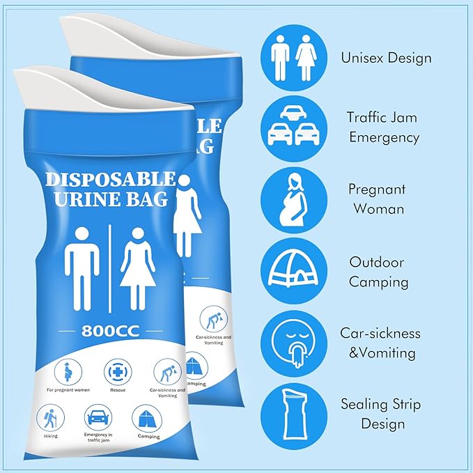 DIBBATU Disposable Urine Bag 12/24 PCS 800ML Emergency
