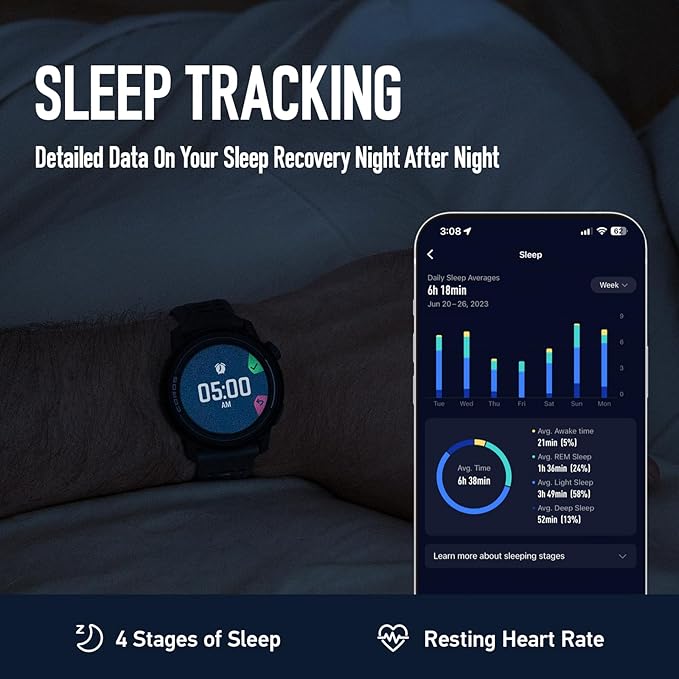 COROS PACE 3 GPS Sport Watch –Lightweight, Comfortable Running Watch, 17-Day Battery Life, Accurate GPS, Heart Rate Monitor, Navigation, Sleep Tracking, Training Plan, Run, Bike, and Ski-Chalk Nylon