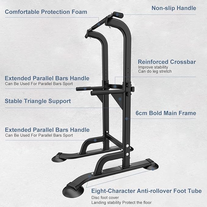 Power Tower Dip Station Pull-up Bar for Home