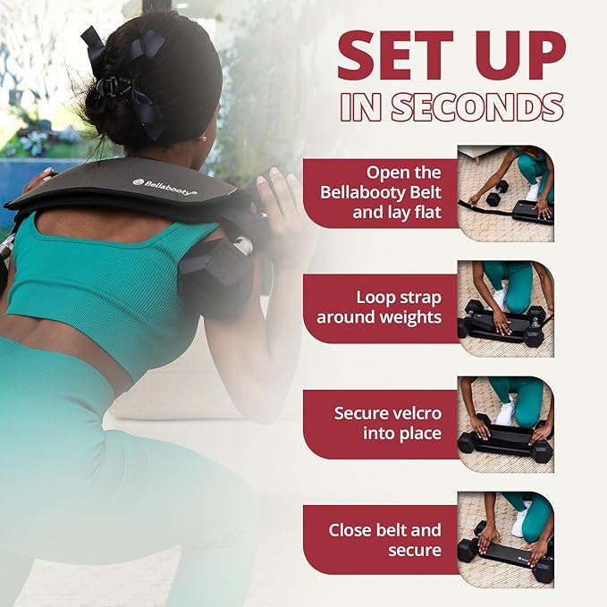 OG Belt - Bellabooty Exercise Hip Thrust Belt – For Dumbbells, Kettlebells, and Plates – Slip-Resistant Padding for Hip Protection – Perfect for Gym, Home, and On-the-Go Workouts