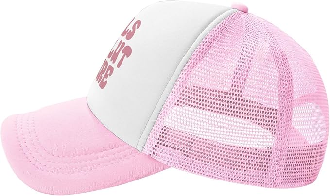 Put It On My Husband's Tab Drinking Trucker Hat - Funny Pink Trucker Hat for Women and Men