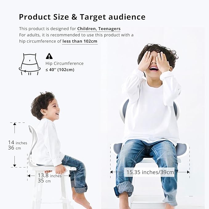 Foldable Lumbar Back Support Chair Ergonomic Curve for Posture Corrector Back Pain Relief Perfect for Floor Seat Officework Homework Small Size for Children Teenagers Youths (Yellow)
