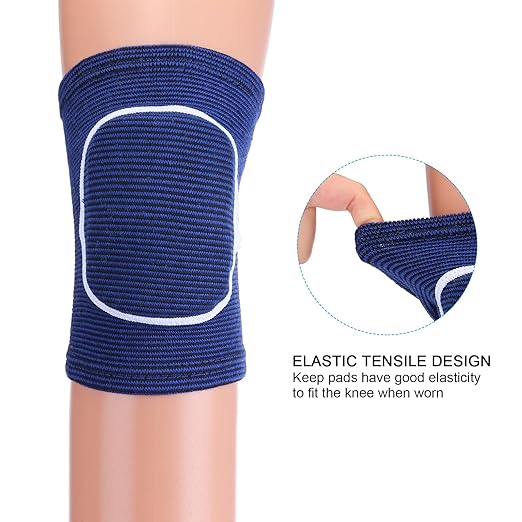 PATIKIL L Size Protective Knee Pads, 6 Pairs Sponge Volleyball Knee Pads Breathable Dance Knee Pads Brace for Women Men Football Basketball Workout, Blue