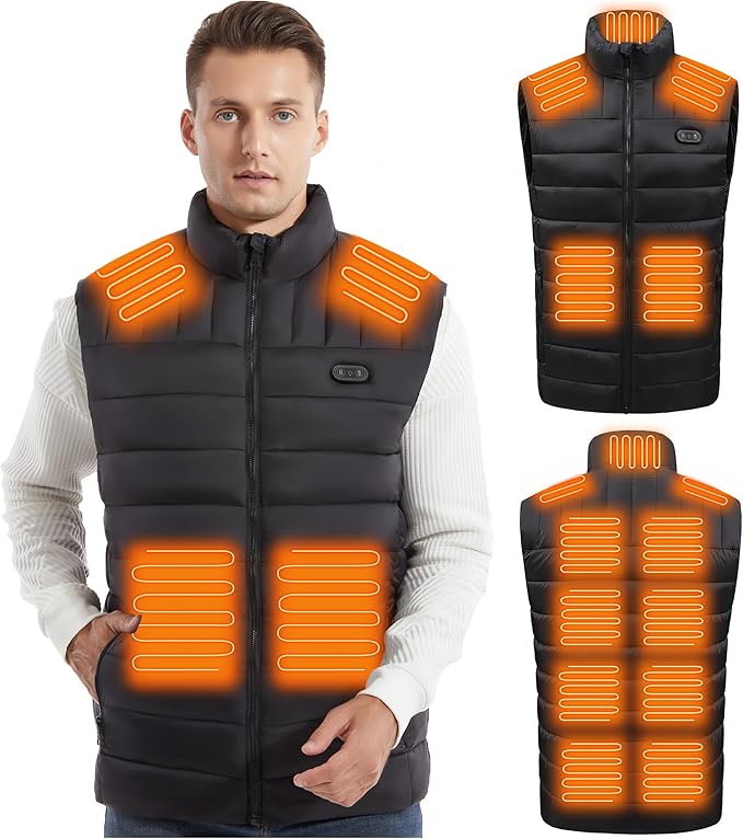 Lightweight Heated Vest for Men, Outdoor Hiking Walking, Battery Not Included