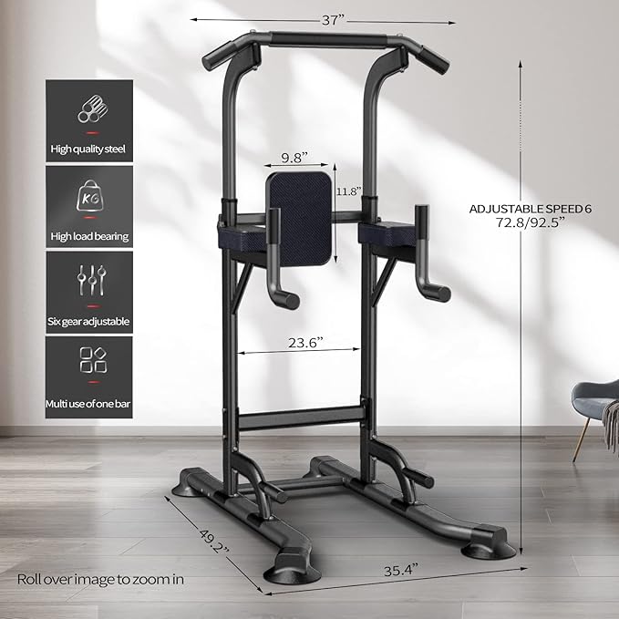Power Tower Adjustable Height Pull Up & Dip