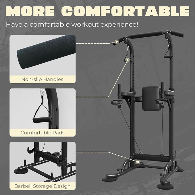 Power Tower Dip Station Pull Up Bar Exercise