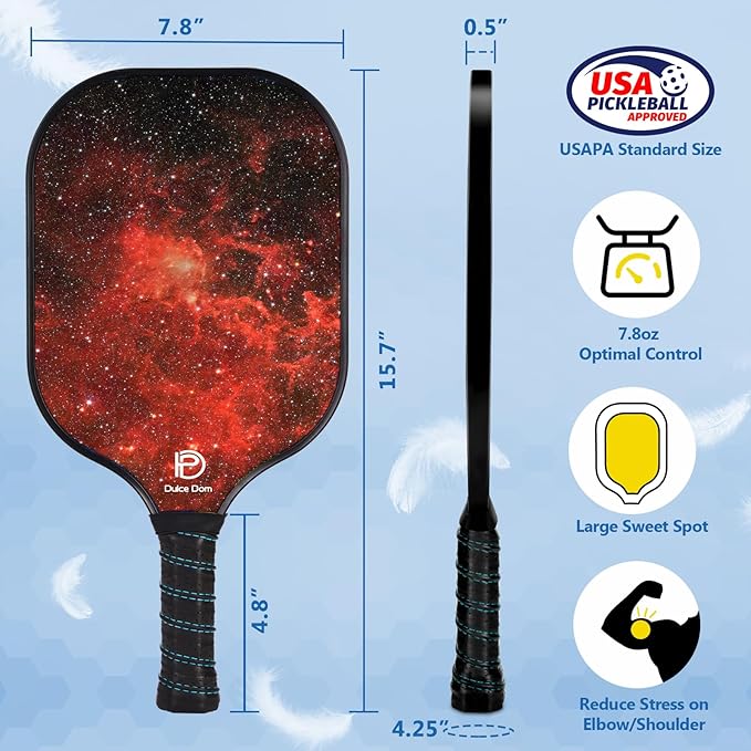 DULCE DOM Pickleball Paddles 2/4 with 4 Pickleball