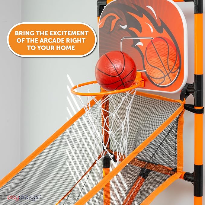 Play Platoon Kids Indoor Basketball Hoop - Arcade 4-12 Year 62 Inch 4 Balls
