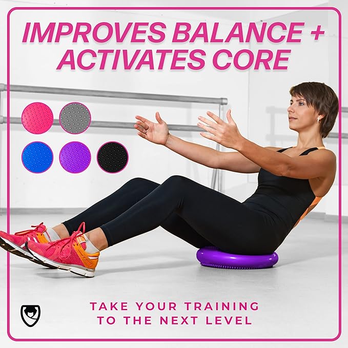 URBNFit Wobble Cushion - Balance Disc for Core Stability, Strengthening, Physical Therapy Exercise, Office Chair or Kids Classroom - Sensory Wiggle Seat Pad w/Air Pump