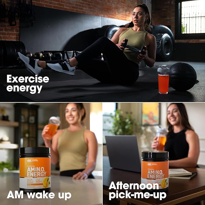 Optimum Nutrition Amino Energy - Pre Workout with Green Tea, BCAA, Amino Acids, Keto Friendly, Green Coffee Extract, Energy Powder - Orange Cooler, 30 Servings (Packaging May Vary)