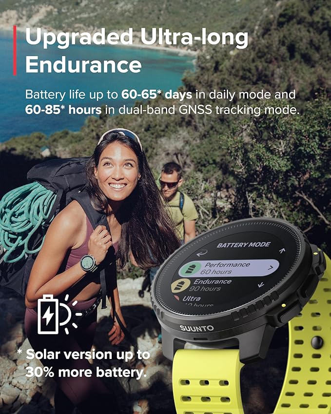 SUUNTO Vertical GPS Sports Watch, Premium Multisports Watch w/1.4 inch Touchscreen & 95+ Training Workout Analysis, Heart Rate & Sleep Tracking, 60-Day Battery Life, Dual-GNSS, Free Offline Maps, Lime