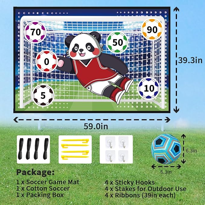 Soccer Ball Game Mat Set -Outdoor/Indoor/Backyard/Mini Soccer Toys Christmas(59 X 39.3 in)