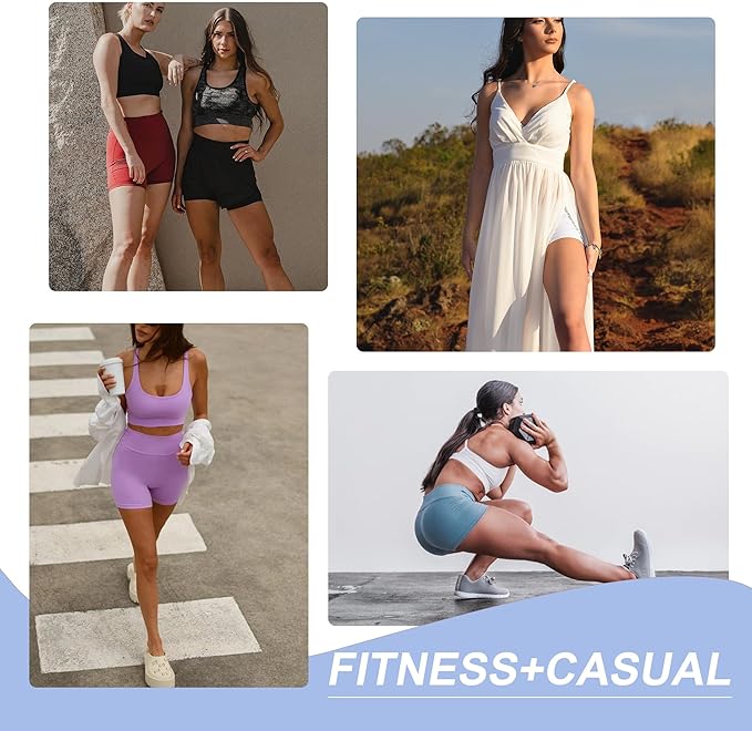 CAMPSNAIL Workout Biker Shorts Women - 3"/5"/8" High Waisted Tummy Control Spandex Booty Volleyball Shorts for Yoga Dance