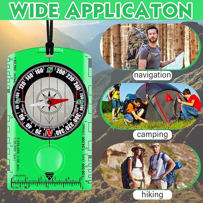 Geiserailie 20 Pcs Acrylic Orienteering Compass Navigation Backpacking