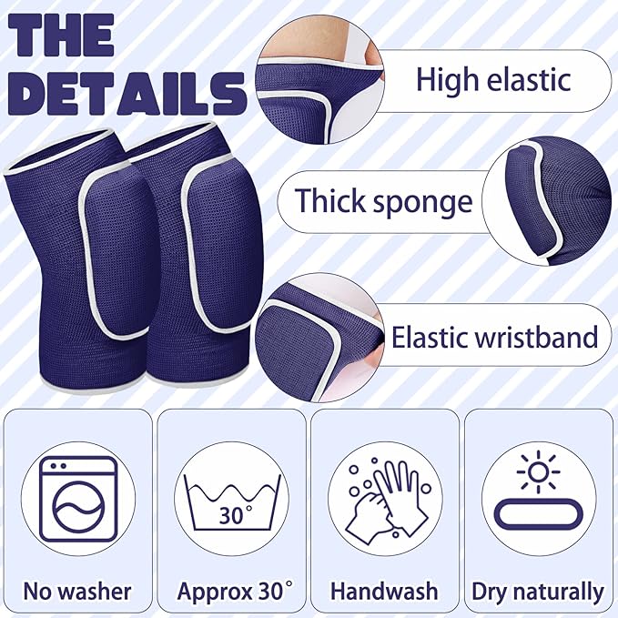 Hungdao 3 Pairs Volleyball Knee Pads for Kids Soft Breathable Brace Non Slip Padded Sponge Knee Support for Girls Boys Dance, Football, Skating, Running, Youth Sports