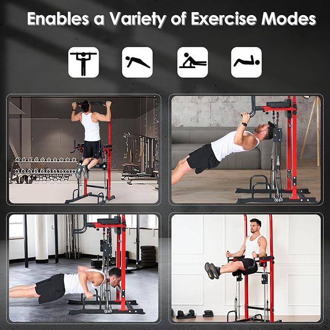 SogesPower Power Tower Dip Station Pull Up Bar