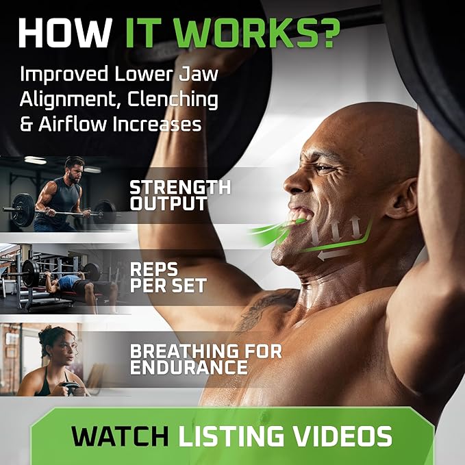 New Age Performance 6DS Weightlifting Mouthpiece, Increase Strength & Reps for Lifting, Powerlifting, Strongmen, Bodybuilding, Calisthenics, Workout Accessory, Fitness Gear (Army Green)