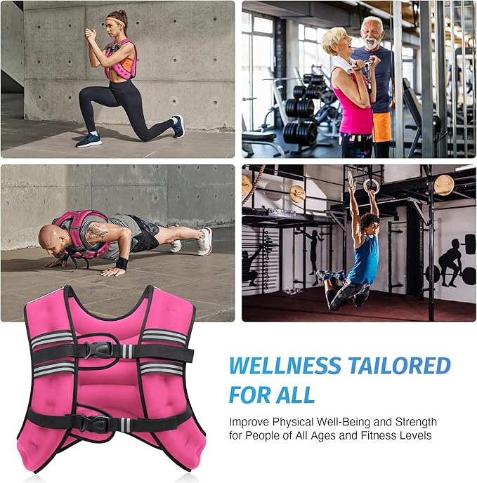 ZELUS Weighted Vest, 16lb Weight Vest with Reflective Stripe for Workout, Strength Training, Running, Fitness, Muscle Building, Weight Loss, Weightlifting