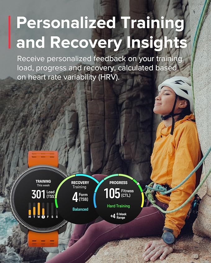 SUUNTO Vertical Solar GPS Watch, Premium Multisport Watch w/60-Day Battery Life, 1.4 inch Large Touchscreen, Heart Rate & Sleep Tracking, Dual-GNSS Navigation, Free Global Offline Map, Ti Canyon
