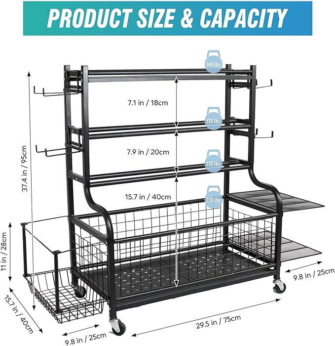 STUFFSTASH Heavy Duty Dumbbell Rack, Sheet Steel Shelf and Base, Ideal for Home Gym Dumbbells, Kettlebells, Yoga Mat Storage