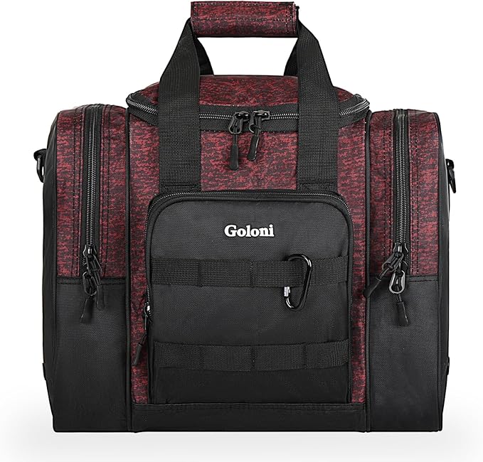 Goloni Bowling Ball Bag for Singer Ball with Padded Ball Holder, 2 Pockets fit Bowling Shoes Up to Mens Size 14 and Accessories