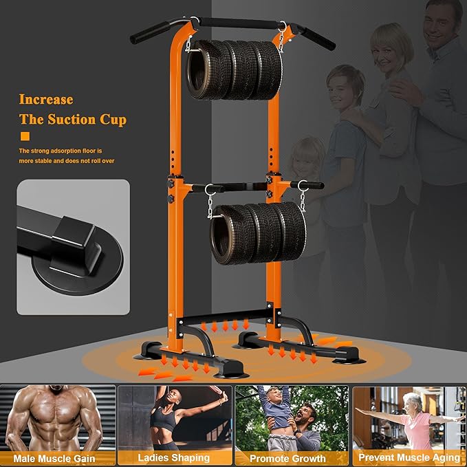 DlandHome Power Tower Dip Station Pull Up Bar