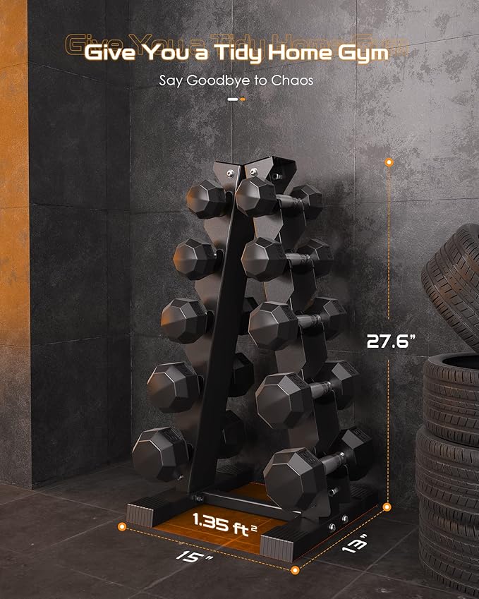 Dumbbell Rack Stand Only, Weight Rack for Dumbbells Compact A-Frame Home Gym Space Saver (480/800 LBS Weight Capacity, 2025 New Version)