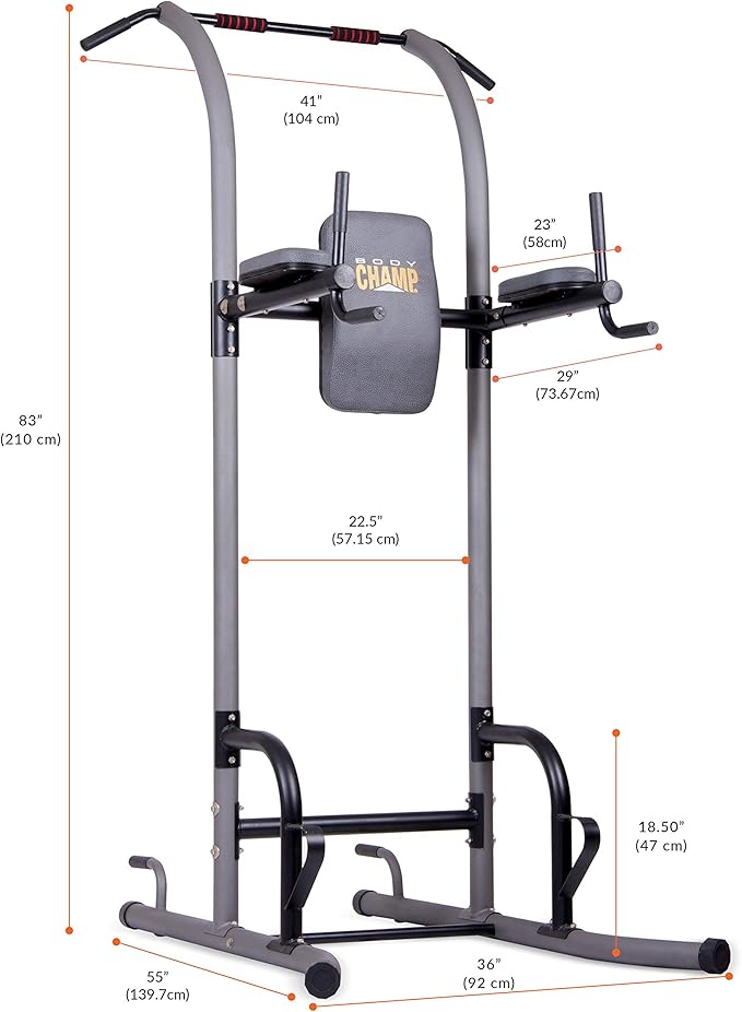 Body Champ Multi-Function Pull Up Bar VKR1010, Grey,