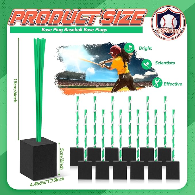 Shappy 12 Pieces Base Plug Baseball Base Plugs