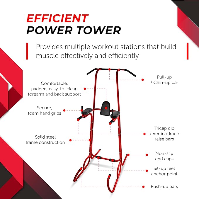 Stamina Power Tower - Dip Bar Pull Up 250 lbs