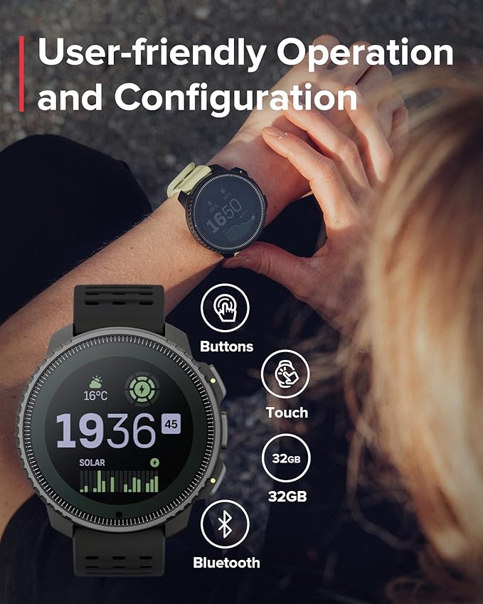 SUUNTO Vertical Titanium Solar GPS Adventure Watch, Dual-Band GNSS, Offline Maps, Solar Charging, 95+ Sports Modes, Training Metrics & Recovery Insights