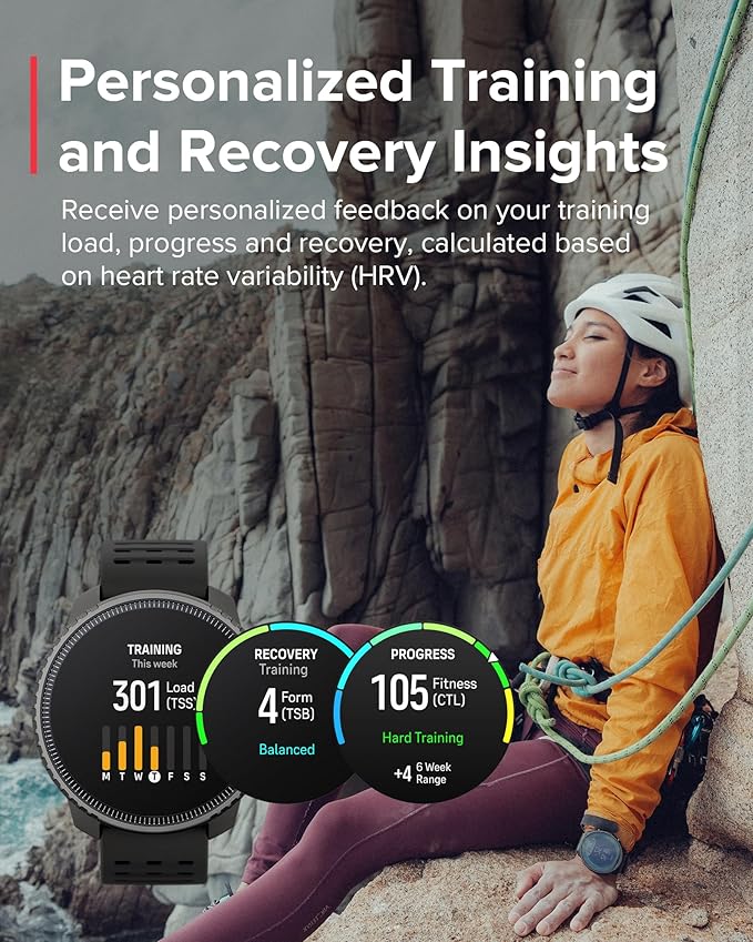 SUUNTO Vertical GPS Sports Watch, Premium Multisports Watch w/1.4 inch Touchscreen & 95+ Training Workout Analysis, Heart Rate & Sleep Tracking, 60-Day Battery Life, Dual-GNSS, Free Offline Map, Black
