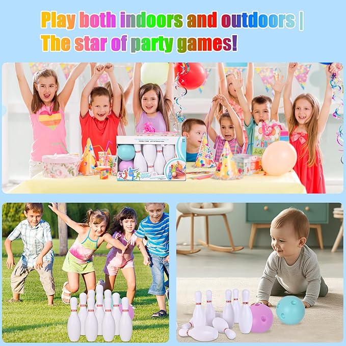Bowling Set for Kids and Adults, Christmas Birthday Party Games, Kids Education Motor Skills Toys,Perfect Outdoor Toys