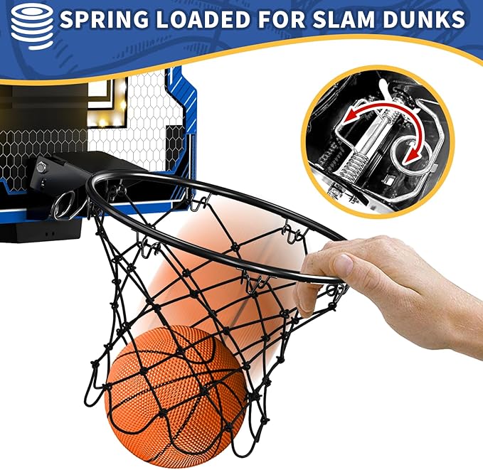 Mini Basketball Hoop Indoor with Scoreboard/LED Light