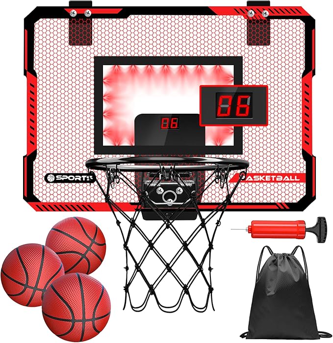 Indoor Basketball Hoops for Kids Over The Door 3 Balls