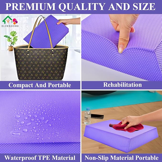 Small Balance Board, Exercise Balance Pad, Yoga Mat Thick, Non-Slip Foam Pad, Yoga Mats for Balance Exercise Stability Workout, Knee Pads Trainer for Physical Therapy Strength Training Ankle Exercises