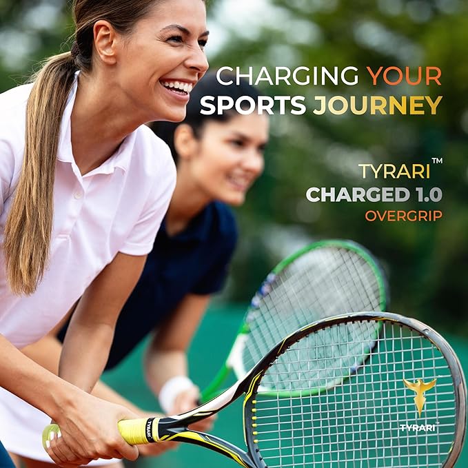 Charged 1.0 Overgrip 12 Pack - Durable, Absorbent, Soft, Tacky All-Round Over Grip for Tennis, Pickleball, Badminton, Paddle, Squash and Other Racket Handles