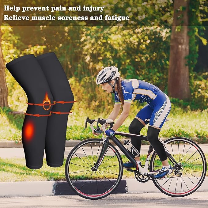 Skylety Compression Leg Sleeve Full Length Leg Sleeves Sports Cycling for Men Women, Running, Basketball
