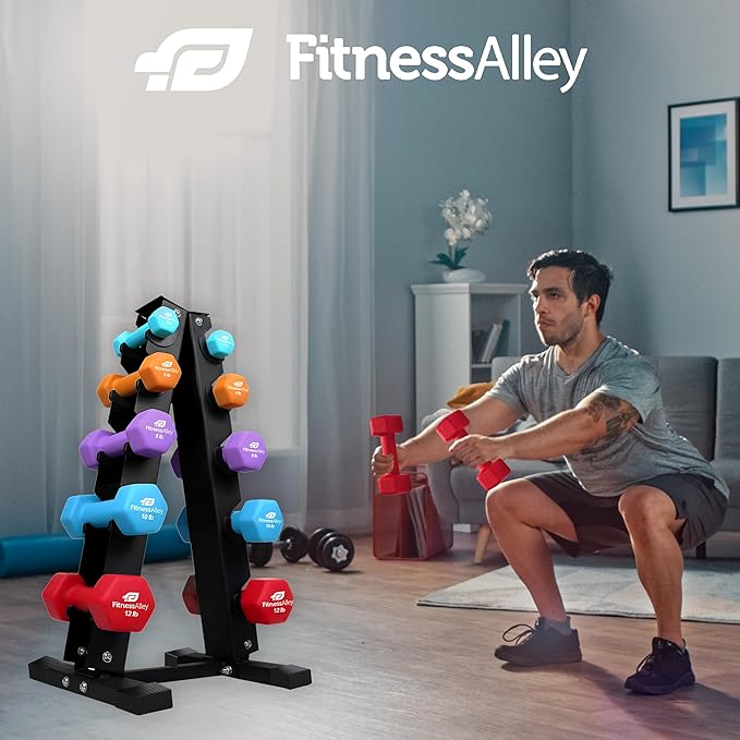 Dumbbells Storage Rack Neoprene Dumbbells Weight Rack - 2.0MM Thickness Weight Organizer Stand for Home Gym - Easy Assembly