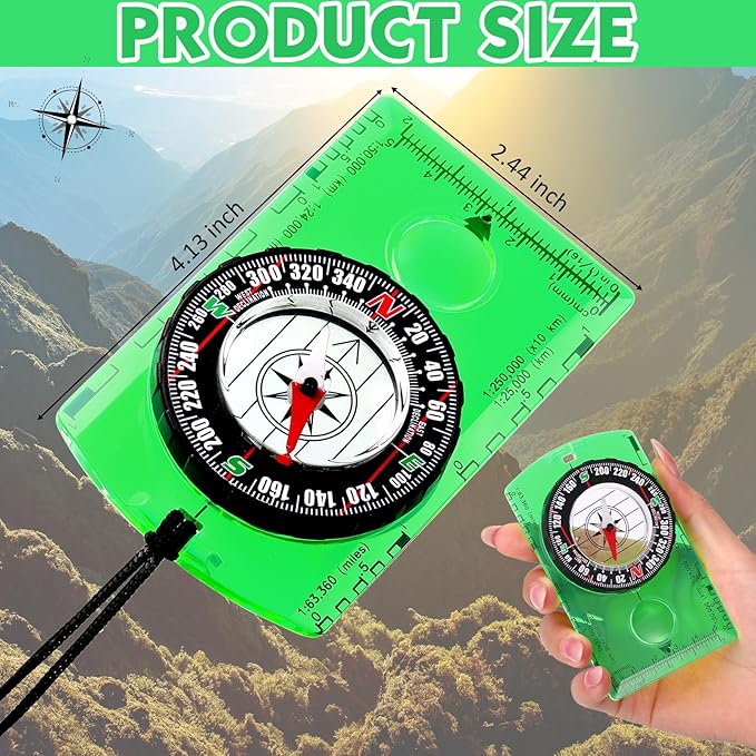 Geiserailie 20 Pcs Acrylic Orienteering Compass Navigation Backpacking