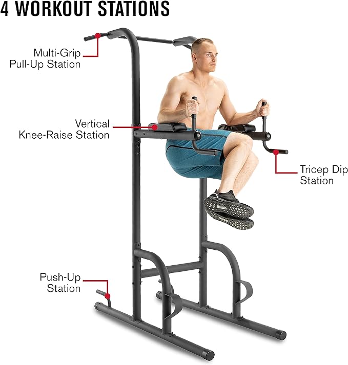 Weider Power Tower with 4 Workout Stations and 300 Lb. User Capacity