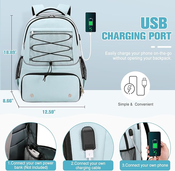 Bevalsa Pickleball Bag for Women Men Teens, Tennis Bag with Shoe Compartment, Multifunctional Sports Padel Racket Bag Badminton Backpack Fits 4 Rackets with Fence Hook
