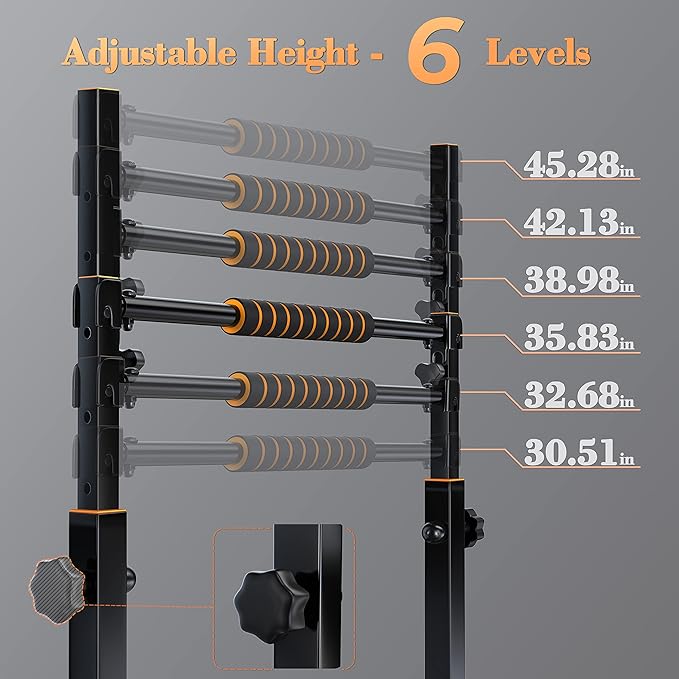 Sportsroyals Dip Bar, Adjustable Dip Stands Station for Home, Functional Heavy Duty Parallette Bars for Upper Body Workout (400/1200LBS Loading Capacity, 2025 New Version)