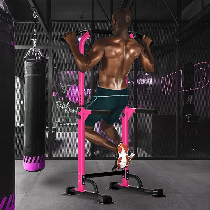 DlandHome Power Tower Dip Station Pull Up Bar