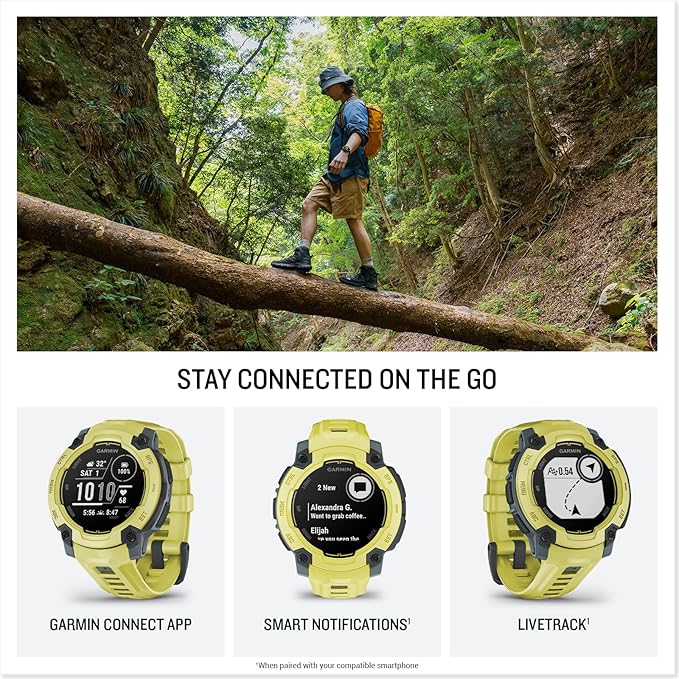 Garmin Instinct E Rugged GPS Adventure Smartwatch, Electric Lime | 45mm | Wrist Based Heart Rate Monitor, Up to 16 Days of Battery Life with Signature Stand Power Bundle